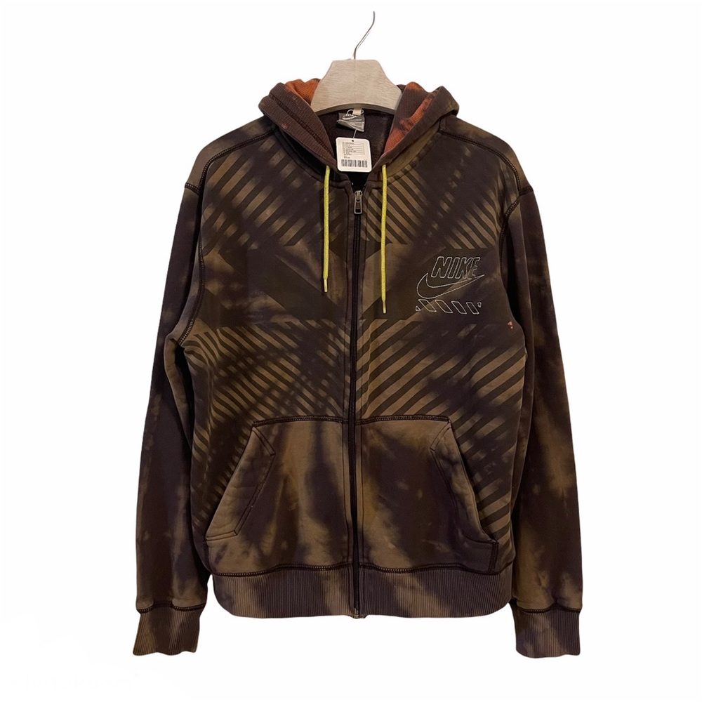 Nike Hoodie Medium Bleach Dye Upcycled Urban Renewal Spiral